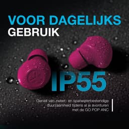 JLab Go Pop ANC Draadloze Oordopjes - Noise Cancelling Oortjes Draadloos - 24 uur Batterijduur - Bluetooth Multipoint - Met Microfoon - Geschikt voor Android en Apple - Fuchsia — thumbnail 5