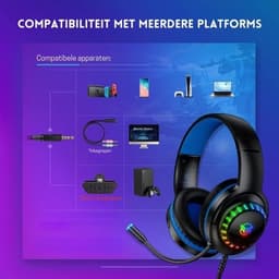StayPowered Gaming Headset - Ultiem Geluid & Comfort - Noise Cancelling Microfoon - Surround Sound - Multi-platform Compatibel - Plug & Play - Ergonomisch Design - LED Verlichting - Zwart/Blauw - RGB-verlichting - Levering Sneller dan Aangegeven! — thumbnail 3