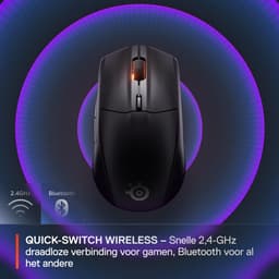 SteelSeries Rival 3 Wireless Gen 2 Draadloze Gamingmuis - Zwart - 2.4Ghz & Bluetooth - 18.000 DPI - 200 uur accu — thumbnail 3