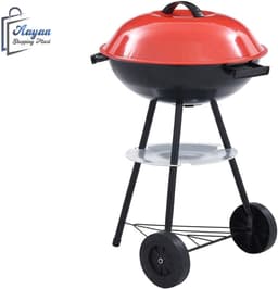 Ronde Houtskool Barbecue met Deksel & Wieltjes – Vergrendelbaar & Draagbaar! bbq grill - barbecues - barbecue accessoires - barbecue houtskool - barbecue hoes - 51840 — thumbnail 4