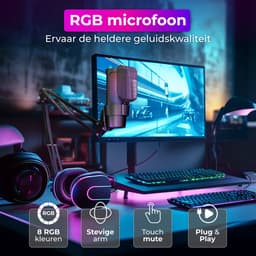 Nuvance Microfoon met Arm - Gaming Microfoon incl. Usb-c Converter - Microfoons met Ruisonderdrukking - Voor Pc en Console - Rgb — thumbnail 5