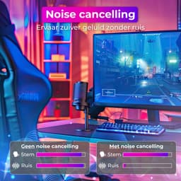 Nuvance Microfoon - Gaming Microfoon met Usb en Aux – Voor Pc en Console met Ruisonderdrukking - Microfoons - Mic - Rgb - Zwart — thumbnail 2