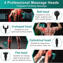 Mini Massagepistool voor Spieren - Ultra Stil, 6 Snelheden, 4 Massagekoppen - Draagbare Spierverlichter met LCD-Scherm — thumbnail 4
