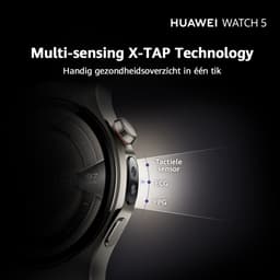 HUAWEI Watch 5 42mm Beige | Multi-sensing X-tap technologie | Gezondheidsoverzicht in 1 tik | Roestvrijstaal | Ultra lange batterij modus | Compatibel met iOS & Android — thumbnail 2