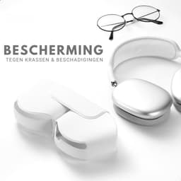 Ainy - Wit Case Accessoires - Koptelefoon hoes geschikt voor Apple Airpods Max | Zacht Polyester Siliconen Syntetisch Leer materiaal | Magneet sluitingen — thumbnail 3