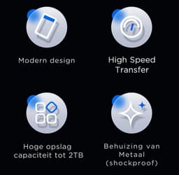 Dutch Wanted Draagbare HHD Externe Harde Schijf - 1TB aan Solide State Opslag - Snelle writing speed - Plug and play - Portable storage - Opslag extern pc of laptop - USB 3.2 - Snelle Harde schijf expansion — thumbnail 2