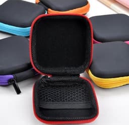 Oortjes opberg hoesje - Case - Etui - Organizer - Voor oordopjes en laadkabels - USB - Zwart — thumbnail 3