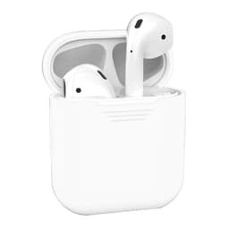 Hoesje - Geschikt voor Apple Airpods 2 - Siliconen Hoes met Clip - Silicone Case Cover - Wit — thumbnail 1