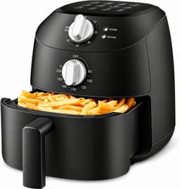Mini Airfryer 2 Liter – Heteluchtfriteuse 1150W – 5-in-1 – Timer tot 60 Min – Tot 200°C – Anti-aanbaklaag – Zwart — thumbnail 1