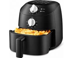 Mini Airfryer 2 Liter – Heteluchtfriteuse 1150W – 5-in-1 – Timer tot 60 Min – Tot 200°C – Anti-aanbaklaag – Zwart