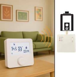 Digitale thermostaat, radiofrequentie, temperatuurregeling, eenvoudige installatie en flexibele programmering — thumbnail 1