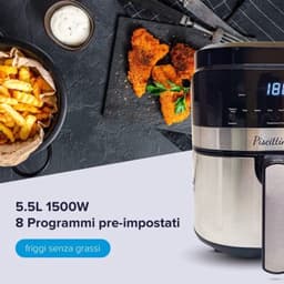 Luchtfriteuse, zwembad, 5,5 l, 1500 W, 8 vooraf ingestelde programma's, touchscreen, wifi, speciale app [energie-efficiëntieklasse A++] — thumbnail 3