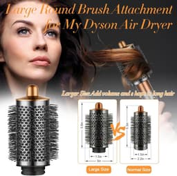 grote, ronde volumeborstel voor Dson Airwrap HS01/HS05 opzetstukken, volumeopzetborstel voor slap, plat haar (goud) — thumbnail 2