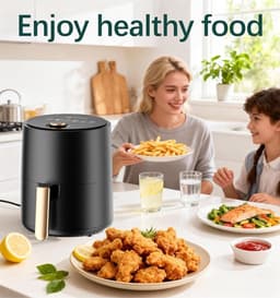 Moly Airfryer 3 Liter - 1400W - Heteluchtfriteuse - Compacte Air Fryer - Voor Frituren, Bakken en Bereiden — thumbnail 5