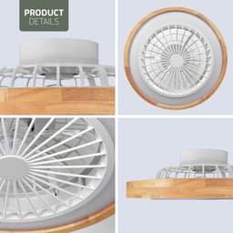 Varin® Smart Ventilator met verlichting - Licht hout - Tuya Wifi - LED RGBW - Ø 50cm - 36W - Afstandsbediening smart lamp - Plafondlamp slaapkamer - Plafonniere woonkamer - Plafondlampen - Plafond lamp - Verlichting kinderkamer - Ventilator — thumbnail 3