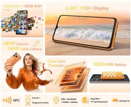 CUBOT A50 Smartphone - 20GB RAM - 128GB ROM - 6,58" - Android 16 - 5000 mAh - NFC - GPS - Zwart — thumbnail 2