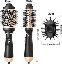 Haardrogerborstel, 1000 W, 4-in-1 negatieve ionen, heteluchtborstel, 3 temperaturen en 2 debietniveaus, keramische kop, kabel 360 graden, snelle kapsels, geen krullen, stralend volume — thumbnail 4