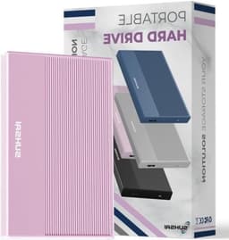 Externe harde schijf - Draagbare opslag - Bestanden veilig bewaren - Direct klaar voor gebruik - 120 GB - Roze — thumbnail 1