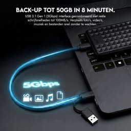 Externe Harde Schijf - Blauw - 1 TB - Draagbare USB 3.0 High-Speed HDD - Voor Windows, Mac, Laptop, PC, PS4/5, Xbox — thumbnail 3