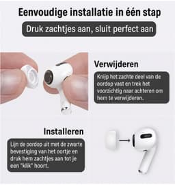 AirPods Pro Oordopjes - 5 Paar - L - AirPods Pro Ear Tips Vervanging - AirPods Pro Gen 1 en 2 - Wit — thumbnail 2