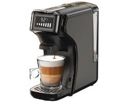 HiBREW H1B koffiezetapparaat met 6 in 1 pads, watertank van 600 ml, drukextractie van 19 bar, koud/warm-modus, LED-indicator, voor Kcup*/Nes*/DG*/espressopoeder