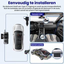 Digisand Dashcam Voor Auto - 128G 4K 2160P Ultra HD - Voor & Achter ultracompacte autocamera- Wifi & GPS - HD Nachtzicht - G-Sensor - Met Parkeerbewaking - Met App — thumbnail 2