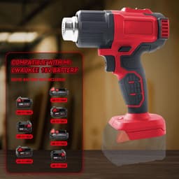 Wireless Heat Gun for Milwaukee 18V Li-Ion Battery with 5 Nozzles, 400W 500°C Heat Gun for Crafts, Heat Shrink Hose - ShopVlot — thumbnail 5