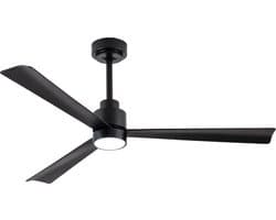 Goedewaere Plafondventilator Aero - Lamp - Stil - Timer - Zwart - 132cm