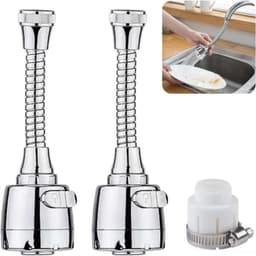 2 stuks keukenkraanverlengers - 2 standen - 360° draaibaar met universele adapter — thumbnail 1