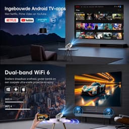 Magcubic® HY300Pro+ Beamer Mini Smart Projector –4K Draagbare Beamers-Native Full HD - 290 ANSI Lumen Home Cinema- Laserprojector Thuisbioscoop- Auto Keystone- iOS&Android 14-Google Playstore&Netflix– WiFi 6 & Bluetooth 5.4 — thumbnail 3