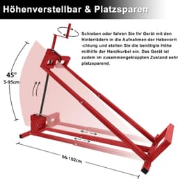 Grasmaaier lift 400 kg - in hoogte verstelbaar 5-95 cm - stabiele stalen maaikrik - onderhoud en reiniging - Luxento — thumbnail 4