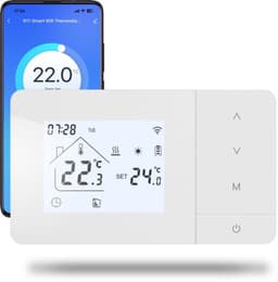 Wifi-thermostaat met 2 draden, besturing voor de gasketel, -thermostaat dagelijks programmeerbaar, compatibel met spraakbesturing van Google en.W506 3A — thumbnail 1
