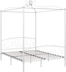 Bedframe, familiebed, palletbed, hemelbed, wit metaal, 160 x 200 cm — thumbnail 4