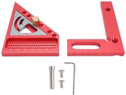 3D multi-hoek meetliniaal aluminium geanodiseerde timmerman voor nauwkeurige houtbewerking, markeren en meten voor ingenieurs, decorateurs en timmerlieden (Rood en grijs) — thumbnail 1