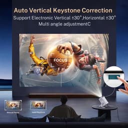 Beamer 4K Ondersteuning – Android 14 – WiFi 6 & Bluetooth 5.4 – Auto Keystone – 270° Draaibaar — thumbnail 4