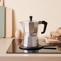 Cookinglife Percolator 2-3 Kopjes - Moka Pot - Aluminium - Grijs/Zwart - Authentieke Espresso - 150 ml — thumbnail 4