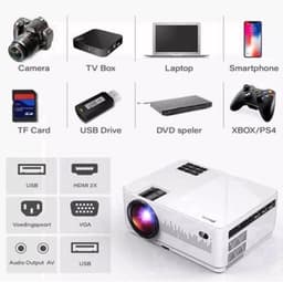 Beamer Wifi Projector - 7500 Lumen Full HD 1080p - 110 Watt Vermogen - LCD - Draagbaar - Voor Thuisbioscoop — thumbnail 4