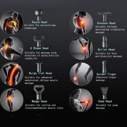 Massagepistool diep weefsel, percussie rugmassagepistool voor atleten spiermassagepistool voor pijnverlichting met 8 massagekoppen en 20 snelheden (mat zwart) — thumbnail 5