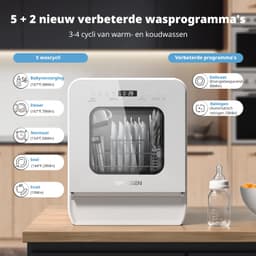 Tafelmodel Vaatwasser 4 Couverts – 9 Programma's – 5L Waterreservoir – 360° Reiniging – Startuitstel — thumbnail 2