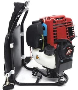 Benzine Grastrimmer - Grasmaaier - Bosmaaier - Kantenmaaier - Tuingereedschap - 35.4CC - 4-Takt 1KW, 4500-8500RPM – Rugzakmodel in Zwart/Rood — thumbnail 2