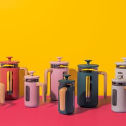 La Cafetière Pisa Cafetière 3 Kops - 350 ml - Donkerblauw - French Press met Houten Handvat - RVS & Borosilicaatglas - Koffiepers voor 1 à 2 Personen — thumbnail 3