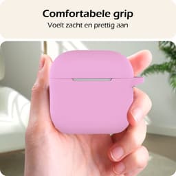 Hoesje - Geschikt voor Apple AirPods 5 - met Clip - Siliconen Hoes - Silicone Case Cover - Flamingo — thumbnail 4