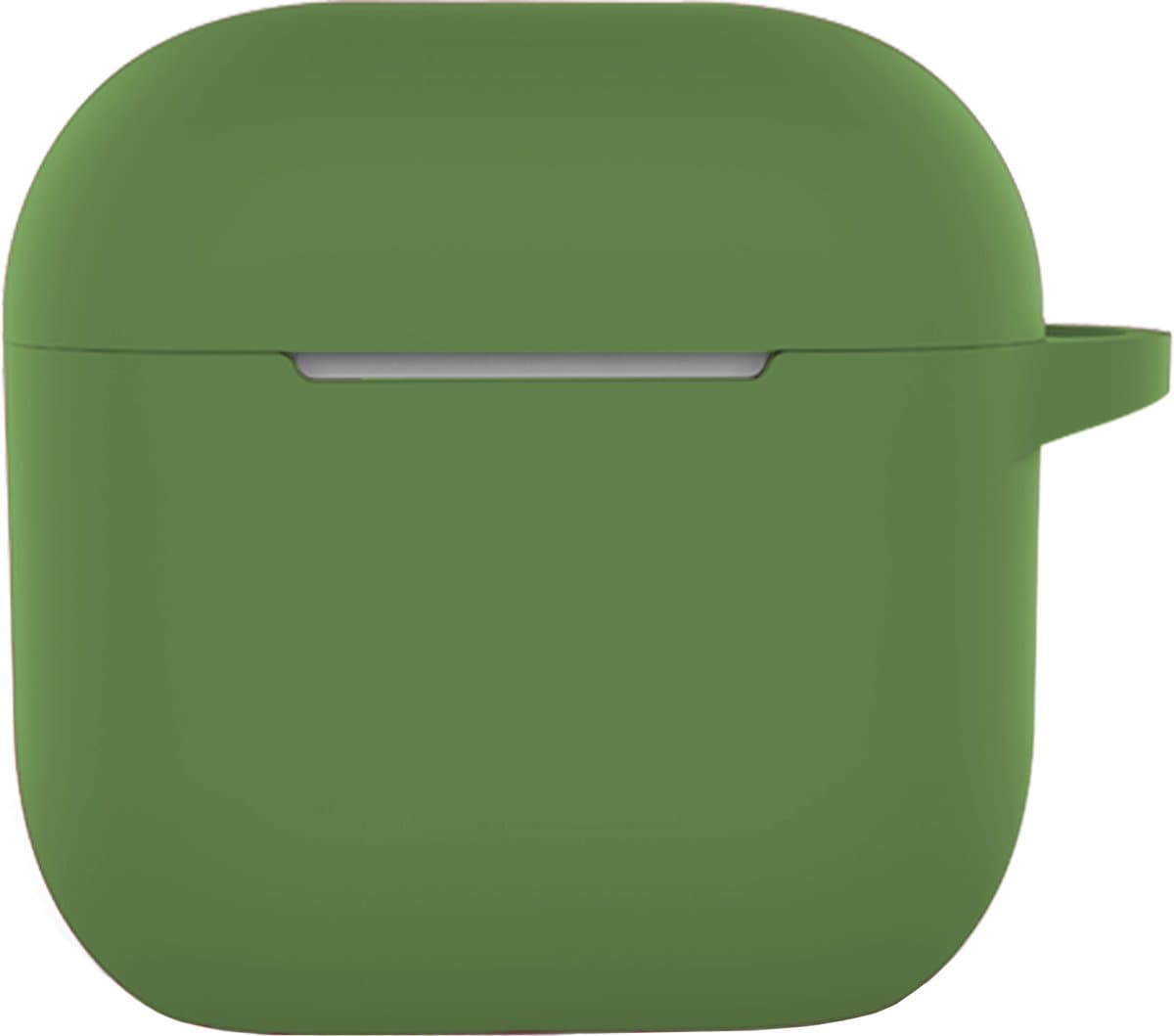 Hoesje - Geschikt voor Apple AirPods 5 - met Clip - Siliconen Hoes - Silicone Case Cover - Donkergroen — afbeelding 1