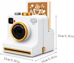 Koffieprinter - 3D Latte Art Printer - Printer - Latte Art Camera met één klik - Inclusief vier kaarten - Gebruiksvriendelijk - Herbruikbaar poedergereedschap - Geschikt voor cappuccino's en lattes - Willekeurige stijlen - Wit — thumbnail 5