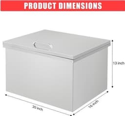 Inbouw IJsbak Roestvrij Staal - 20x16x13 Inch - 12.65 Kg Gewicht - PU Isolatie - Voor Buitenkeuken En Bar — thumbnail 5