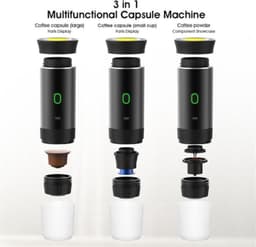 Oplaadbare 12V espressomachine, Geschikt voor kamperen en gebruik in de auto - Draadloze espressomachine in Amerikaanse stijl - Grijs — thumbnail 3