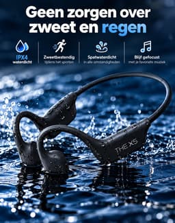 Bone Conduction Koptelefoon – Bluetooth 6.0 Sporthoofdtelefoon – IPX4 Waterdicht – Voor Fietsen, Fitness & Hardlopen - Zwart — thumbnail 2