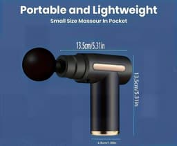 Professioneel massagepistool – Massageapparaat – Massagegun – Massage-apparatuur voor sport en ontspanning – Zwart & Goud – Draagbaar, oplaadbaar massageapparaat – LCD-scherm – Instelbaar via touchscreen (6 snelheden) – Ideaal als cadeau — thumbnail 5