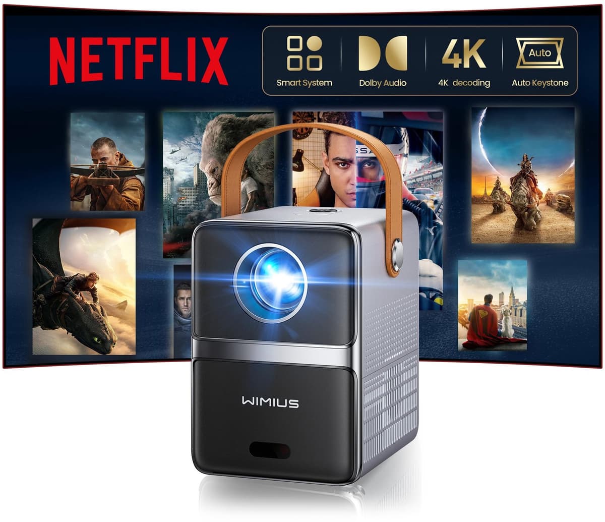 Beamer Full HD - 1920 x 1080 Resolutie - 800 ANSI Lumen - DLP Technologie - Draagbaar - Voor Thuisbioscoop — afbeelding 1