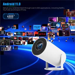 Draagbare Beamer - 1280 x 720 Resolutie - LED Technologie - Wifi 6 Verbinding - Android 11 Systeem - Voor Thuisbioscoop En Onderwijs — thumbnail 4
